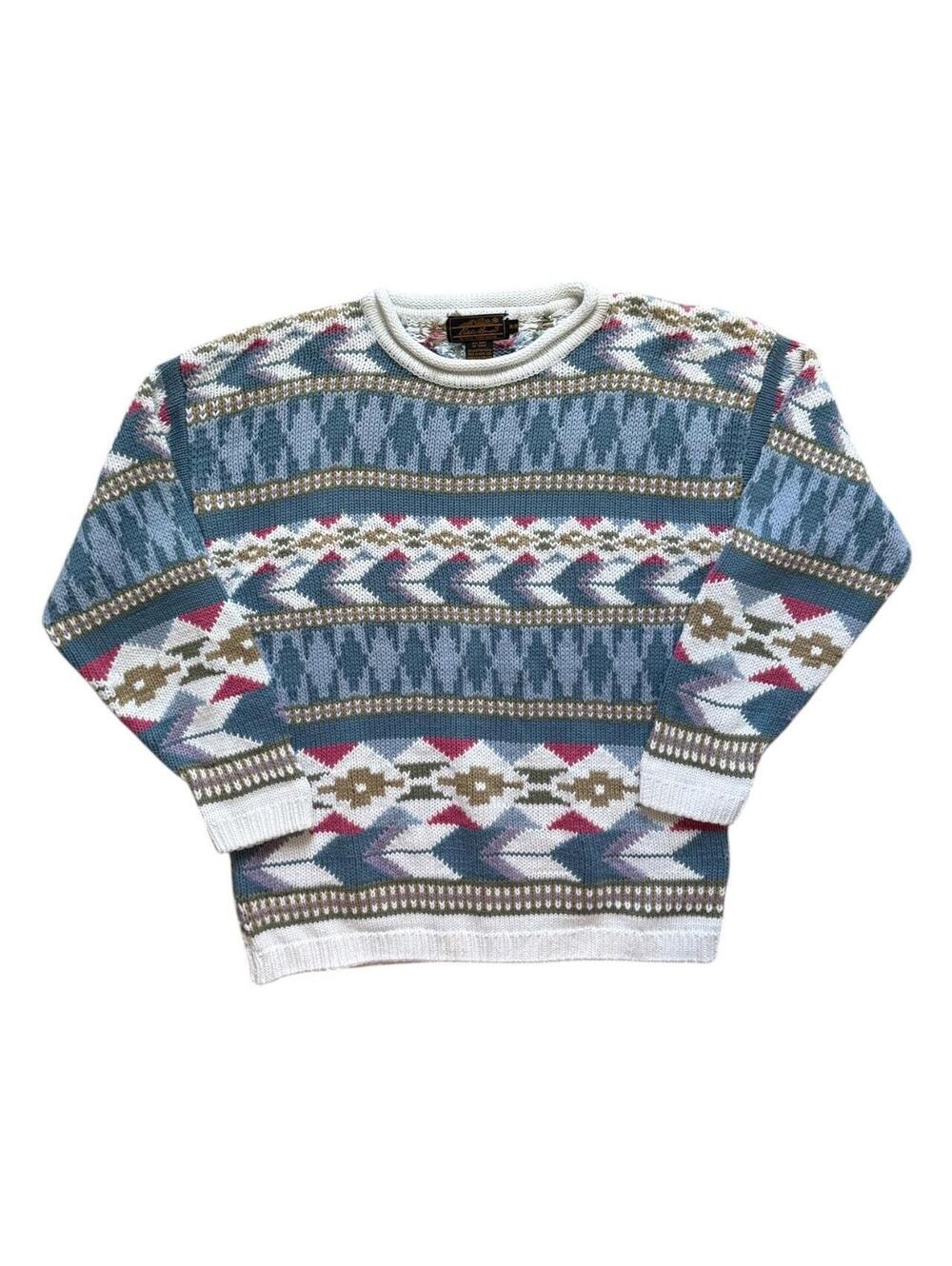 Vintage 90s Eddie Bauer Aztec Pattern Sweater